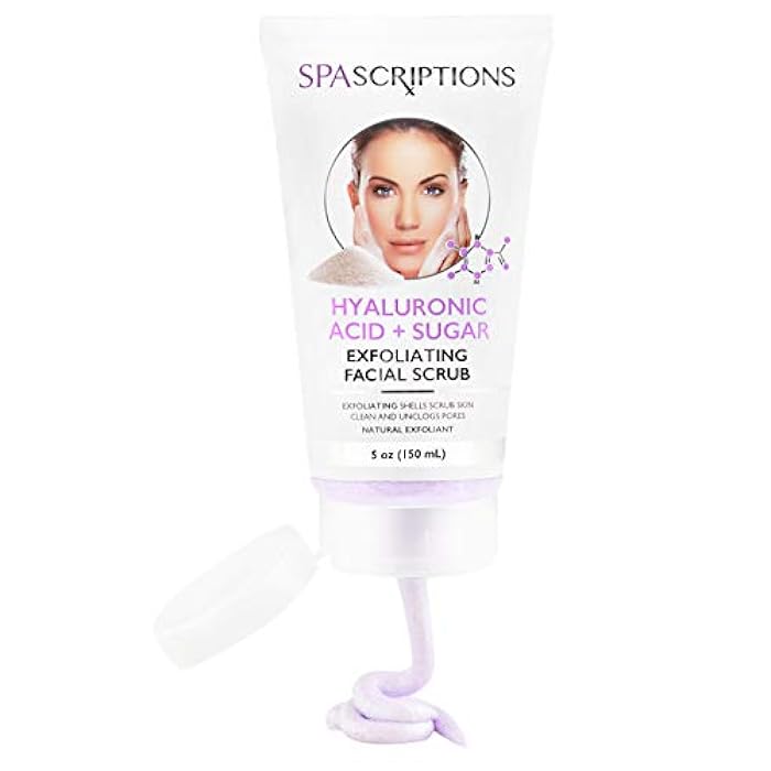 spascriptions Face Exfoliating Scrub Hyaluronic Acid & Sugar Face Wash - 5 Oz - Image 2