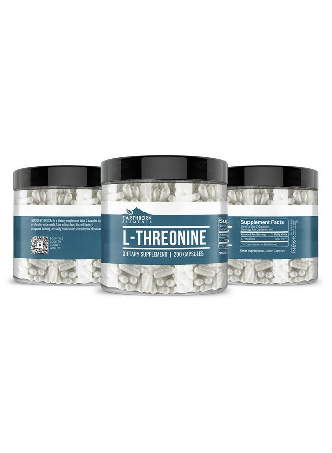 إيرثبورن إيليمنتس 200 كبسولة من إل-ثريونين من Earthborn Elements، حمض أميني أساسي، نقي وغير مخفف، بدون إضافات - Image 4
