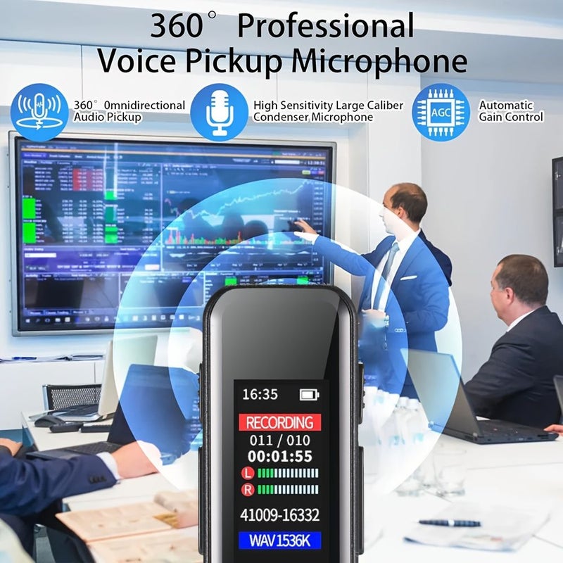 ذاكرة 64 جيجابايت، مسجل معدني صغير يعمل بالصوت، شاشة ملونة، MP3، تسجيل بضغطة زر واحدة - Image 3