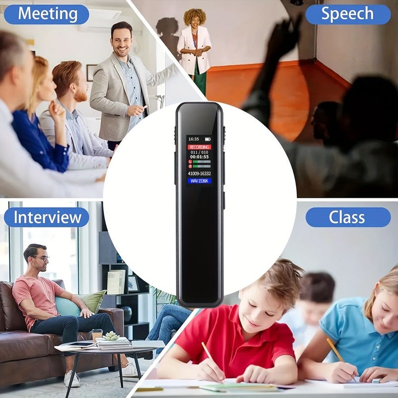 ذاكرة 64 جيجابايت، مسجل معدني صغير يعمل بالصوت، شاشة ملونة، MP3، تسجيل بضغطة زر واحدة - Image 2