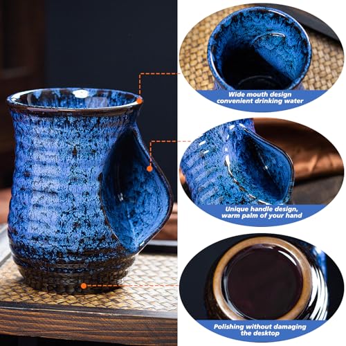 LGQ Coffee Mug,Hand Warmer Mug,19 Oz Coffee Cups Ceramic Large Coffee Mug Tea Cup for Office and Home - Dishwasher and Microwave Safe Unique Coffee Mugs. (Blue) - Image 3