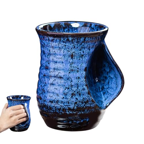 LGQ Coffee Mug,Hand Warmer Mug,19 Oz Coffee Cups Ceramic Large Coffee Mug Tea Cup for Office and Home - Dishwasher and Microwave Safe Unique Coffee Mugs. (Blue) - Image 1