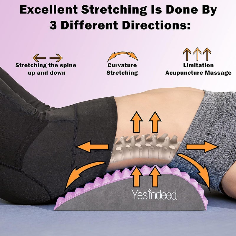 YESINDEED Back Stretcher Pillow – Pain Relief for Lower Back, Lumbar Support, Posture Correction, Sciatica Aid, Orthopedic Design, Easy to Use at Home, Office, or Anywhere, Orthopedist Recommended (Pink) - Image 4