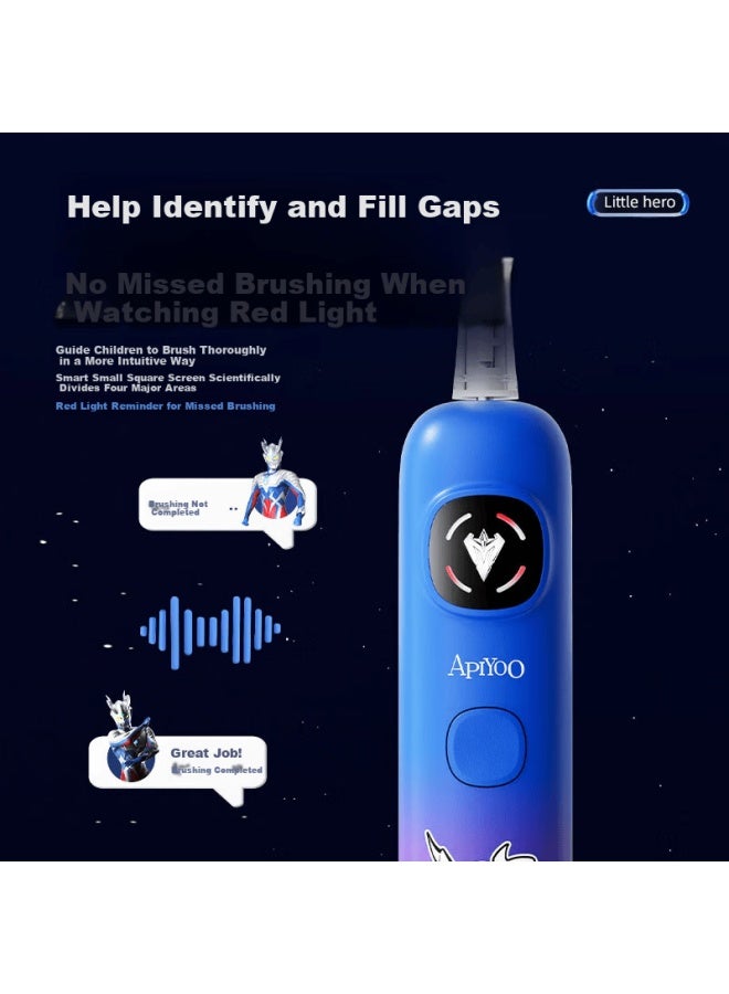 Apiyoo A9pro-f Ultraman Children's Electric Toothbrush Sterilization Set With Voice Reminder, Leak Prevention, And Brushing Reminder For Boys And Girls Aged 3-6 Holiday Birthday Gift - Image 3