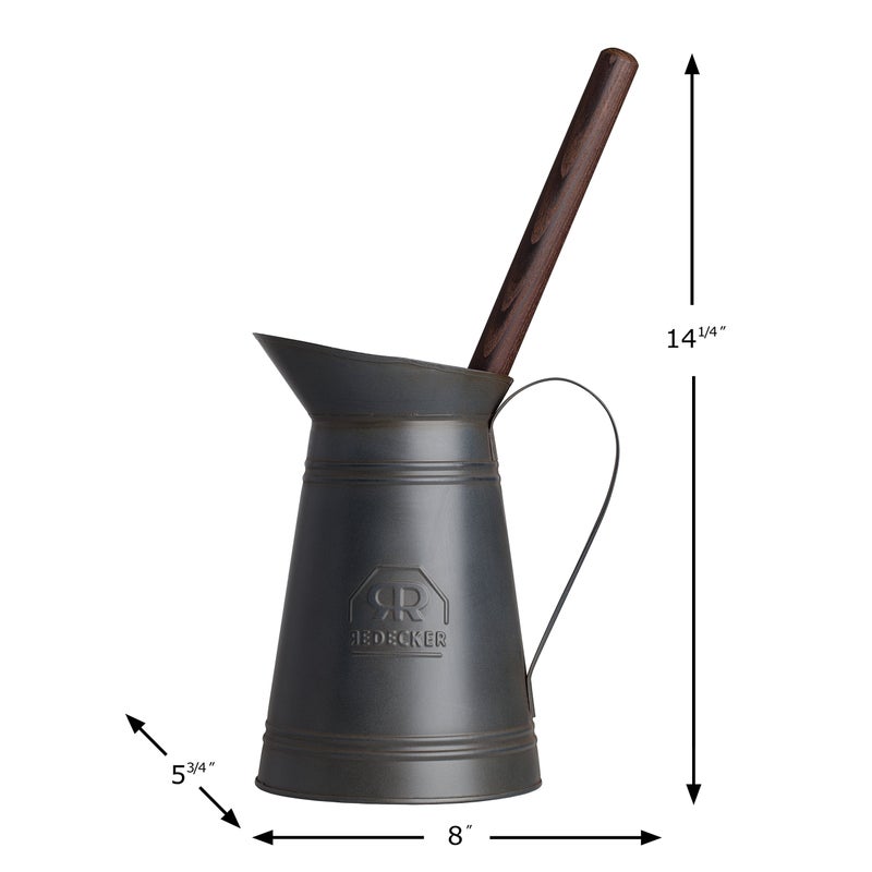 REDECKER Nylon Toilet Brush with Dark Coated Metal Holder, Oiled Thermowood Handle, Replaceable Head, Vintage Design, Made in Germany - Image 2