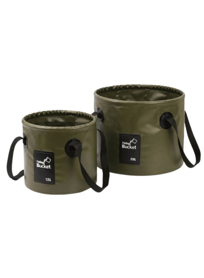 Weatherproof Storage Bucket Generic Foldable Waterproof Bucket Set 12L & 20L Heavy Duty PVC ...