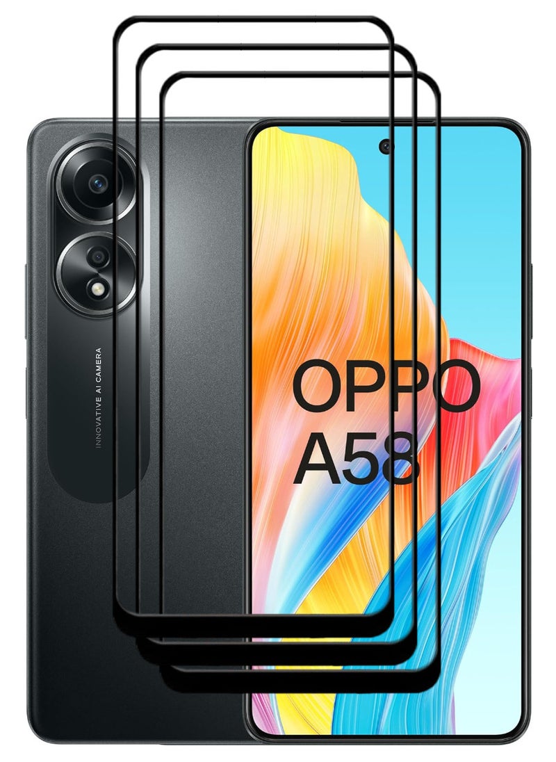 ACLIX 3 Pieces Antistatic ESD Dustproof Premium Quality High Definition Tempered Glass Screen Protector Designed For Oppo A58 4G - Image 1