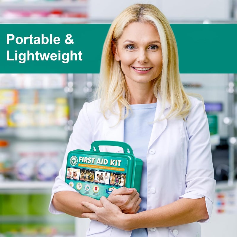 General Medi 150 Pieces Hardcase First Aid Kit  First Aid Box Contains Premium Medical Supplies for Travel Home Office Vehicle Camping Workplace  Outdoor - Image 2