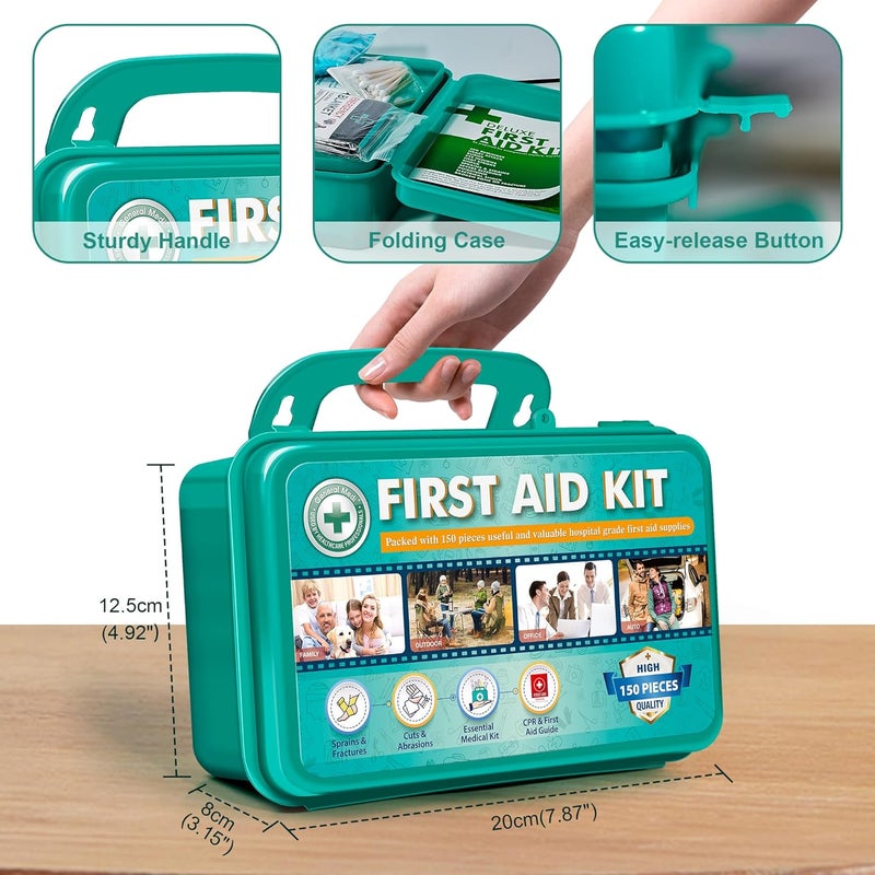 General Medi 150 Pieces Hardcase First Aid Kit  First Aid Box Contains Premium Medical Supplies for Travel Home Office Vehicle Camping Workplace  Outdoor - Image 4