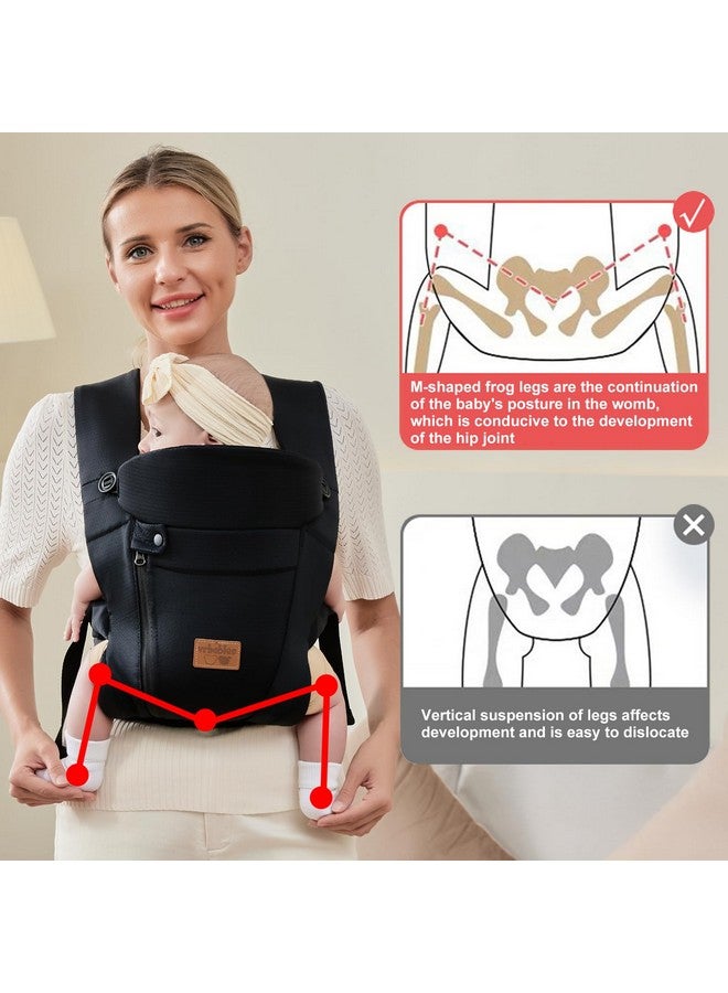 vrbabies New Upgrade Ergonomic Baby Carrier Newborn Toddler Wrap Carrier,Hands Free Baby Sitting Support Sling,Breathable,Perfect for Infants/Chest Sling for Babies Shower Gift (Black) - Image 2