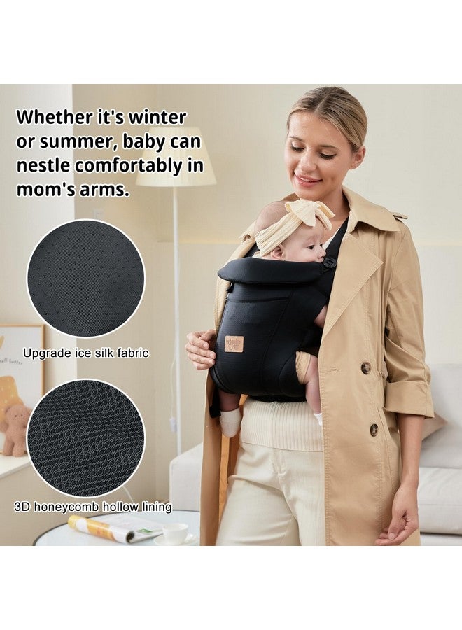 vrbabies New Upgrade Ergonomic Baby Carrier Newborn Toddler Wrap Carrier,Hands Free Baby Sitting Support Sling,Breathable,Perfect for Infants/Chest Sling for Babies Shower Gift (Black) - Image 3