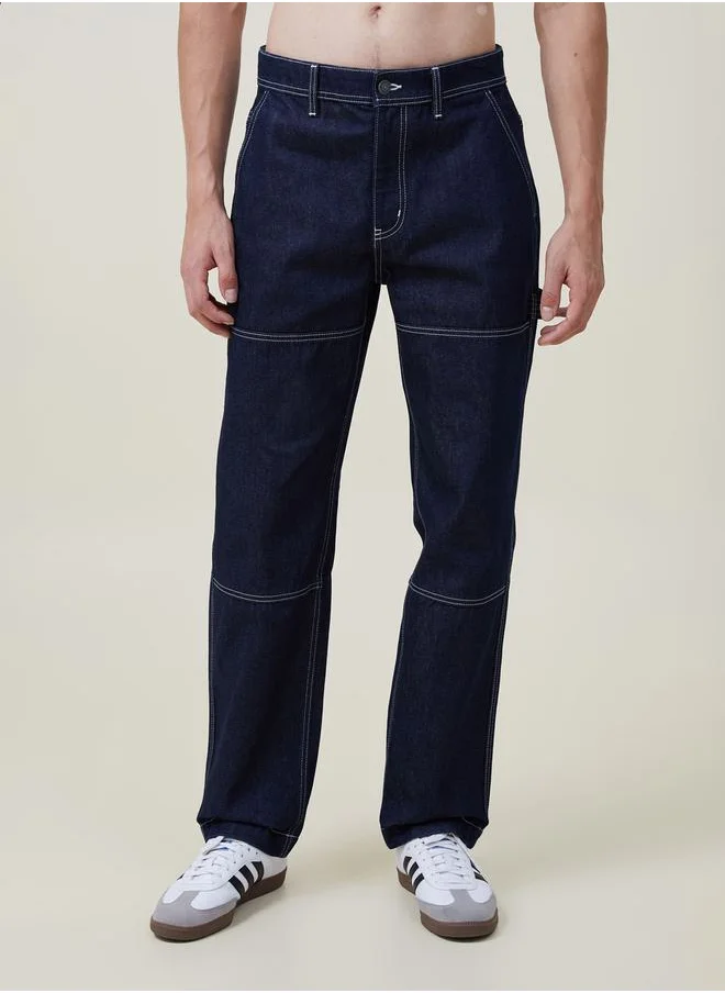 Kotty Straight Fit Low Rise Cut & Sew Panel Jeans