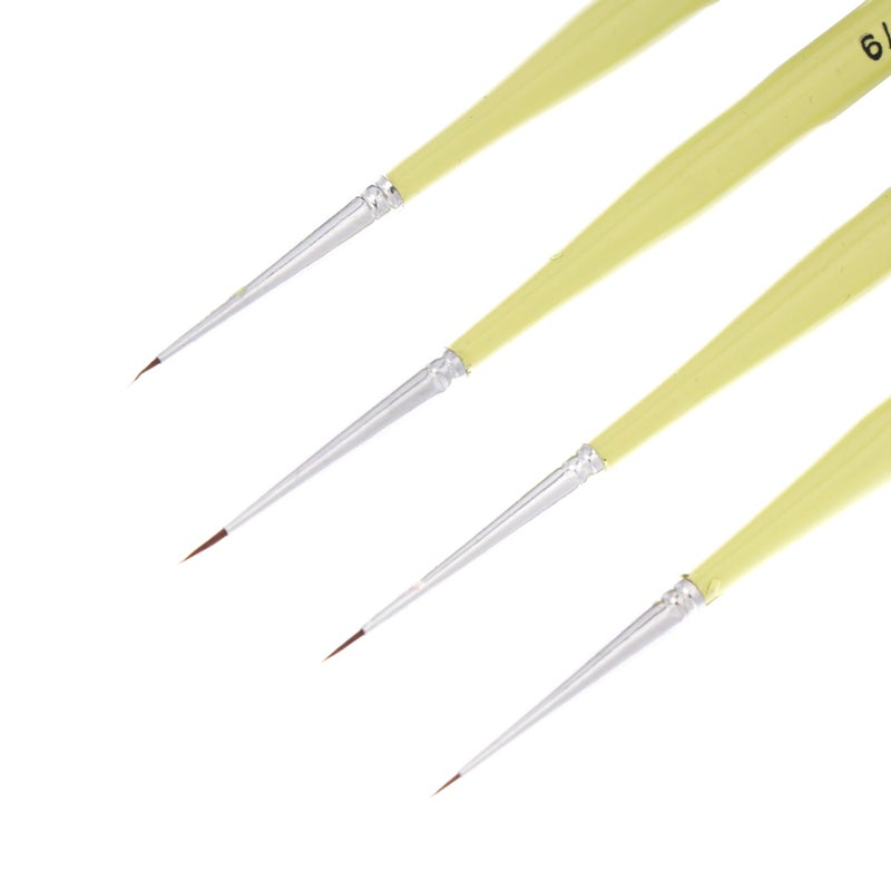 Like-It Like it Ultra Micro Spotter Set of 4 Kolinsky Synthetic Size 7/0 6/0 5/0 4/0 Spotter Detailer Micro Brushes - Image 3