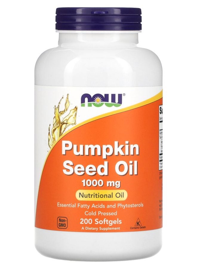 now Pumpkin Seed Oil 1000 mg 200 Softgels - Image 1