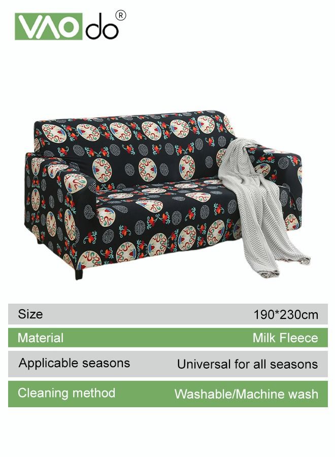 VAOdo High Elastic Sofa Cover 3-Seater Universal All Inclusive Sofa Cover Fine Soft Material Color Fastness High Elastic Belt Sofa Cover  - Image 2