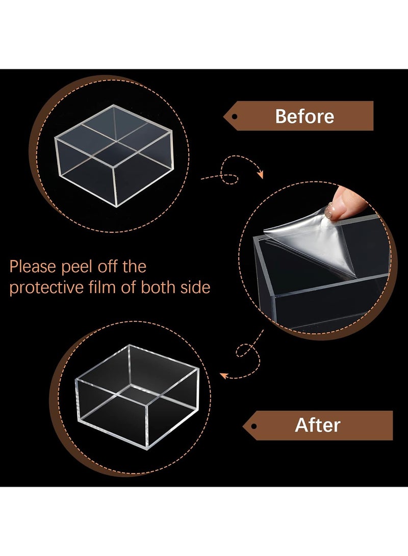 TPGP 6 Pack Acrylic Risers for Display Acrylic Cube Boxes Acrylic Risers Display Stands with Hollow Bottoms Acrylic Decorative Stand for Jewelry Display Candy Table Decor 6 Sizes (Clear) - Image 2