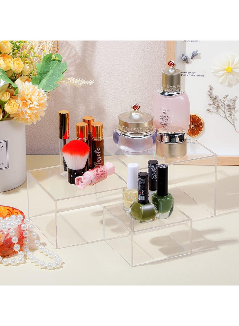 TPGP 6 Pack Acrylic Risers for Display Acrylic Cube Boxes Acrylic Risers Display Stands with Hollow Bottoms Acrylic Decorative Stand for Jewelry Display Candy Table Decor 6 Sizes (Clear) - Image 4