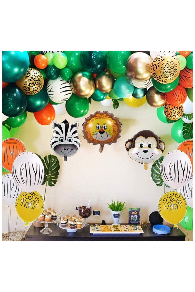 JAYATO مجموعة زينة بالونات سلسلة حيوانات الغابة تتكون من 145 قطعة، بالون على شكل حيوانات من الألمنيوم لحفلة عيد الميلاد، ترتيب زينة المهرجانات - Image 3