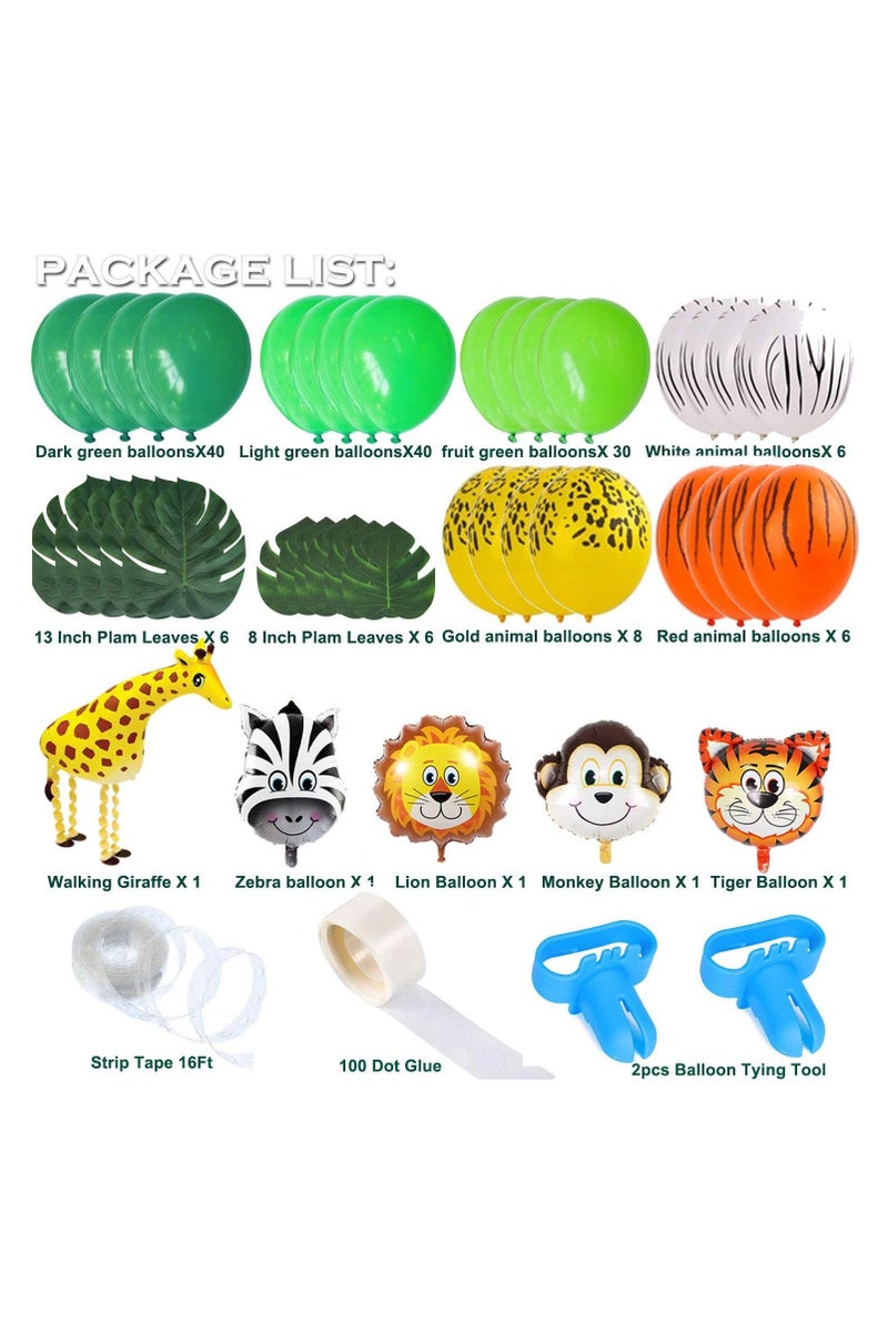 JAYATO مجموعة زينة بالونات سلسلة حيوانات الغابة تتكون من 145 قطعة، بالون على شكل حيوانات من الألمنيوم لحفلة عيد الميلاد، ترتيب زينة المهرجانات - Image 4