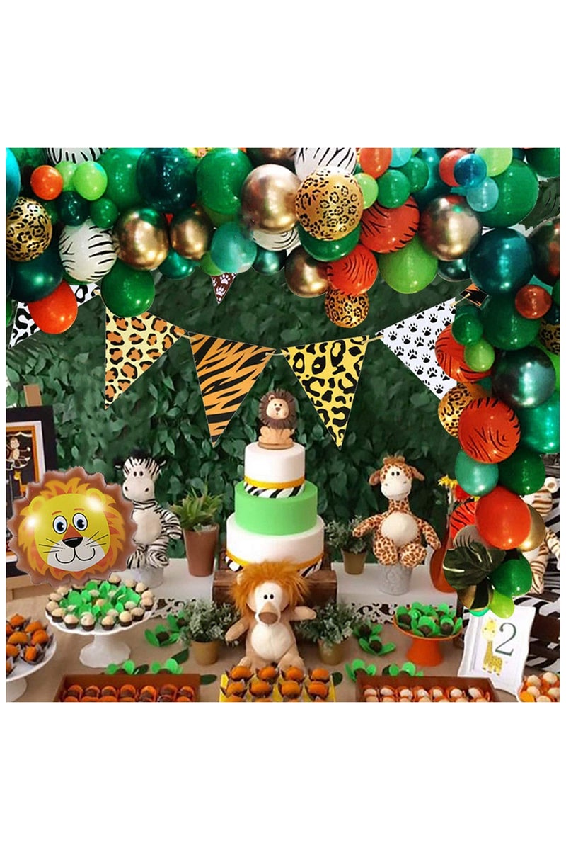 JAYATO مجموعة زينة بالونات سلسلة حيوانات الغابة تتكون من 145 قطعة، بالون على شكل حيوانات من الألمنيوم لحفلة عيد الميلاد، ترتيب زينة المهرجانات - Image 2