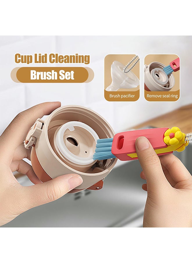 Generic 3 In 1 Multifunctional Cleaning Brush, 3PCS Cup Lid Crevice Cleaning Brush Portable Water Bottle Crevice Cleaning Brush Multipurpose Bottle Gap Cleaner Brush, Rotatable Cleaning Brush Cup Lid Cleaner  - Image 4