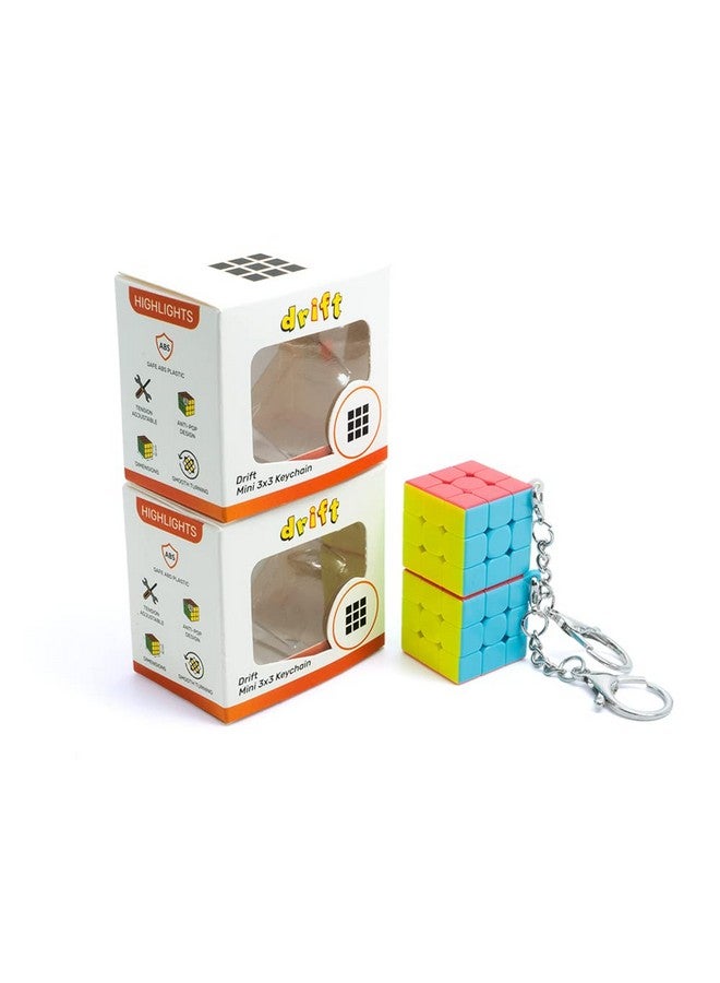 كوبليلو مجموعة مكعبات سحرية صغيرة من Cubelelo Drift Mini 3x3 (عبوة من قطعتين) | مجموعة مكعبات سريعة محمولة للأطفال والكبار | مكعبات سلسلة مفاتيح ممتعة ومتينة | أحجية مثالية للتنقل - Image 1