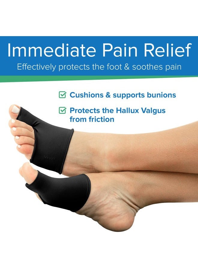 VIVESOLE Gel Bunion Corrector Sleeve for Women & Men - Big Toe Separator Cushion - Fix Bunions No Surgery, All Day Relief in Shoes - Injured Foot Correction Orthopedic Protector Pad (Black, Medium) - Image 2