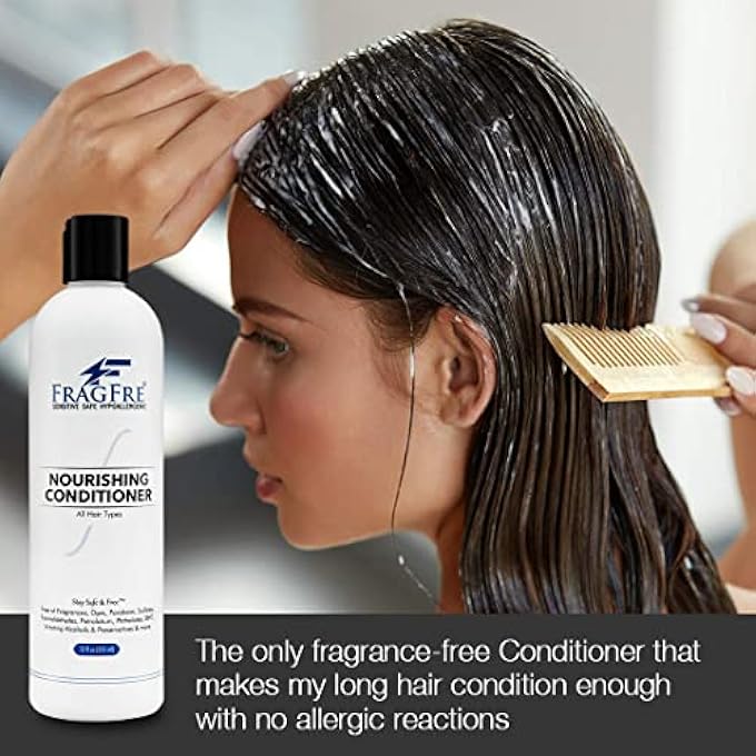 FRAGFRE FRAGRANCE FREE CONDITIONER 12 OZ - SULFATE FREE PARABENS FREE HYPOALLERGENIC - HAIR CONDITIONER FOR SENSITIVE SKIN - DEEP CONDITIONING FOR NORMAL TREATED AND FRAGILE HAIRS - GLUTEN FREE VEGAN - Image 3