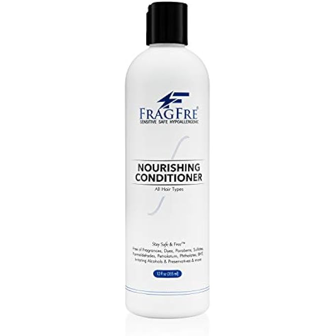 FRAGFRE FRAGRANCE FREE CONDITIONER 12 OZ - SULFATE FREE PARABENS FREE HYPOALLERGENIC - HAIR CONDITIONER FOR SENSITIVE SKIN - DEEP CONDITIONING FOR NORMAL TREATED AND FRAGILE HAIRS - GLUTEN FREE VEGAN - Image 1