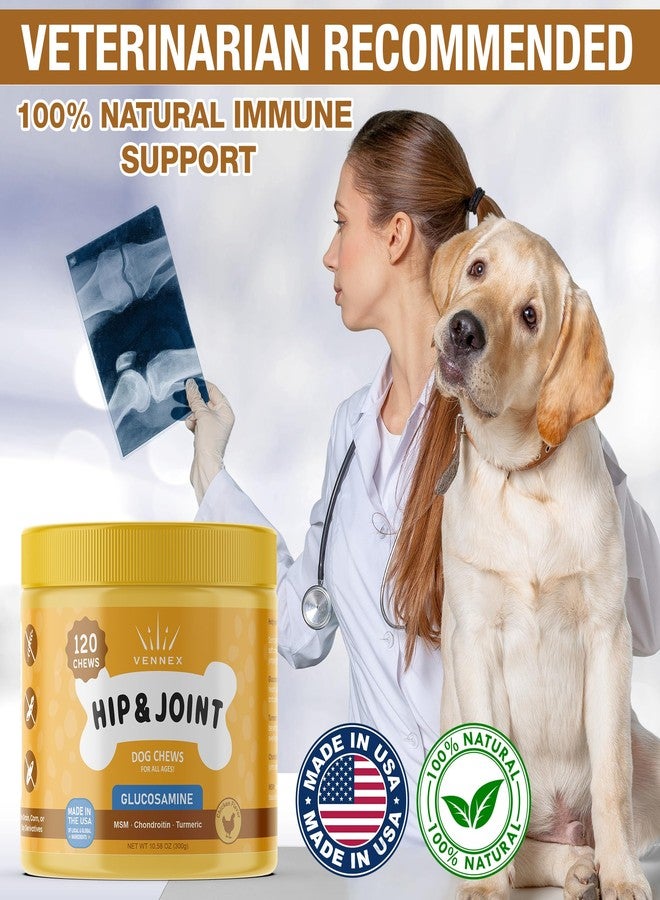 VENNEX Hip and Joint Supplement for Dogs Advanced Pain Relief Care Support Glucosamine Chondroitin Turmeric MSM Vitamin E&C Multivitamin Inflammation and Cartillage Care Mobility Bone Support 120 Chews - Image 5