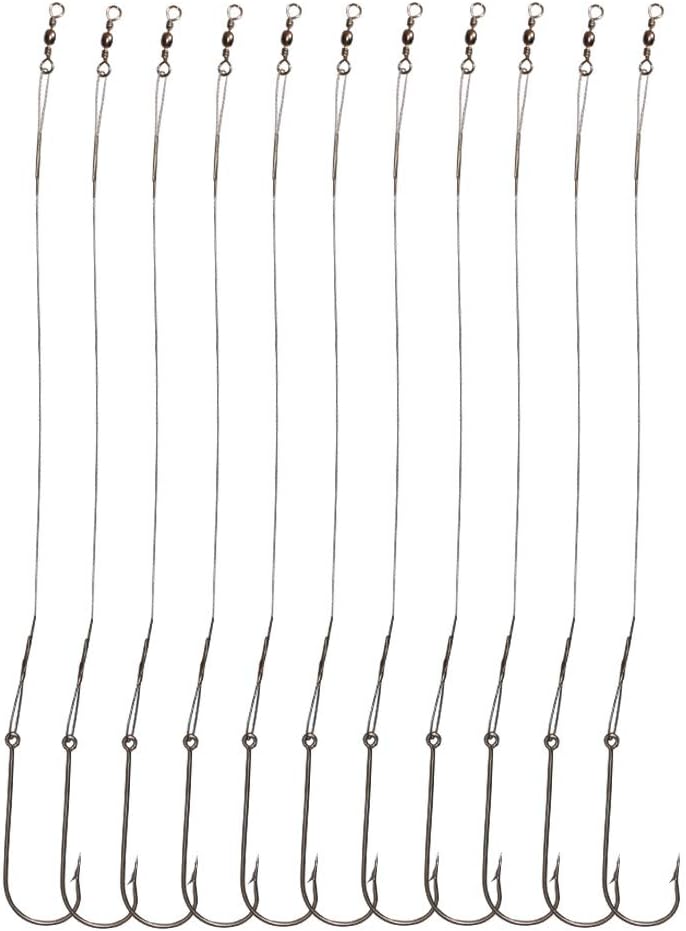 Laxygo 20pcs/Pack Fishing Hook Rigs Nylon-Coated Fishing Line Leader with Stainless Steel Fishing Hook - Image 1