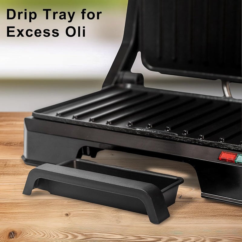 UVFAST Small Panini Press Grill Sandwich Maker, Electric 3 in 1 Panini Sandwich Maker Grill, Open 180 Degrees for grill indoor, Perfect for Grilling Steaks, Burger, Sandwich, Non-stick Pan, Black - Image 5