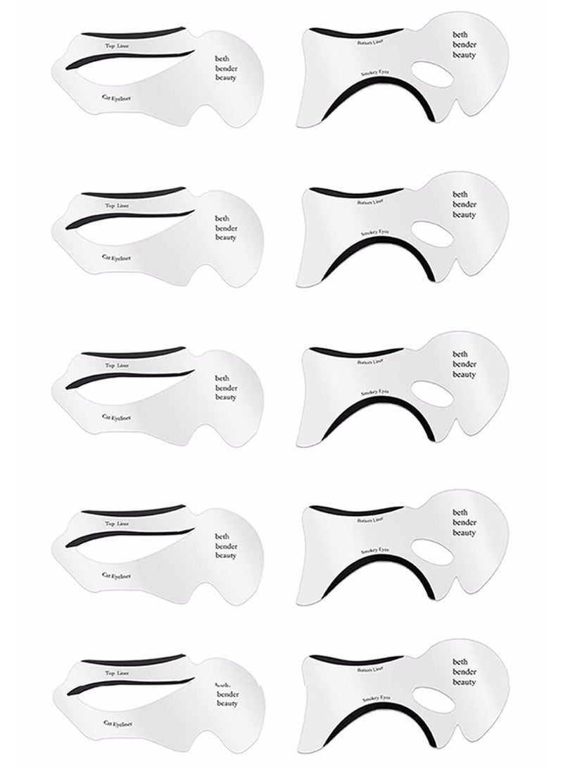 Y&D 20 Pcs Eye Make-Up Eyeliner Stencil Cards Template Sticker for Smokey or Winged  - Image 2