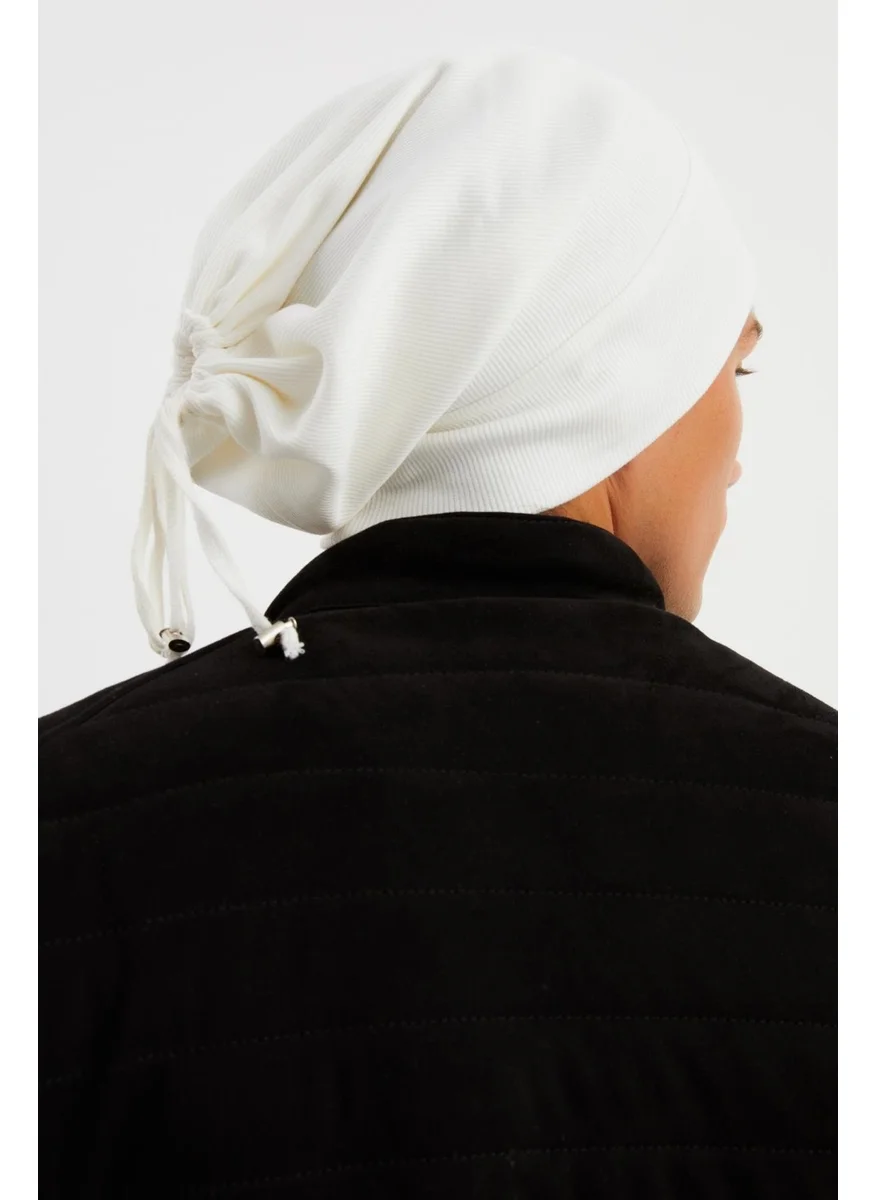 Butikgiz White Men's Cotton Camisole Anti-Sweat Ultra Light and Soft String Hat Beanie