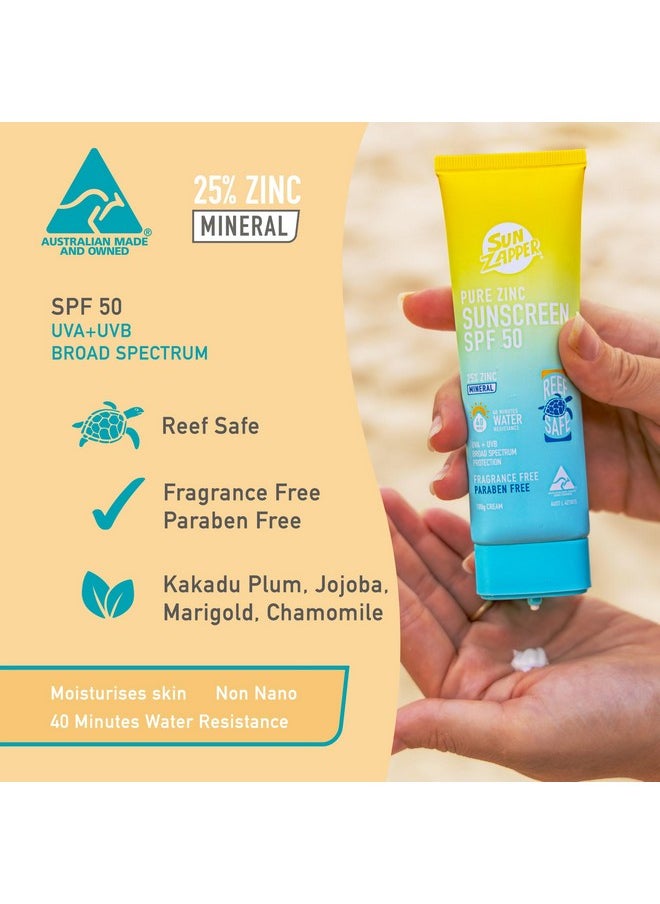 Sun Zapper - Pure Zinc Sunscreen Spf 50 Reef Safe Mineral Zinc 100G - Image 1