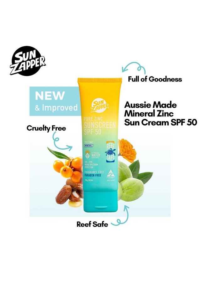 Sun Zapper - Pure Zinc Sunscreen Spf 50 Reef Safe Mineral Zinc 100G - Image 1