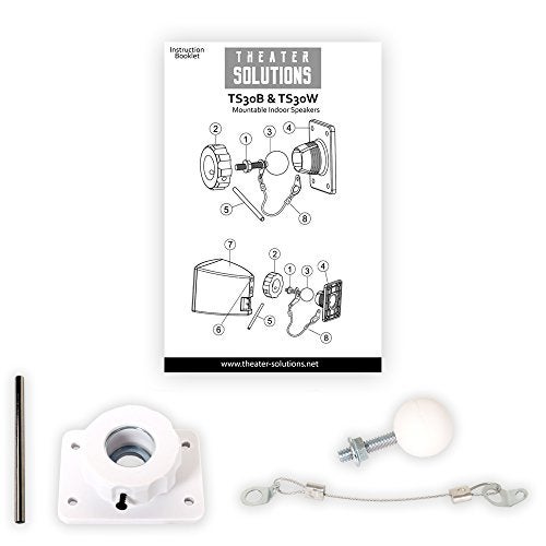 Theater Solutions مكبرات صوت داخلية قابلة للتثبيت من Theater Solutions TS30W بيضاء، زوج رف الكتب - Image 5