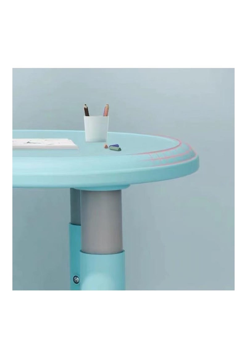 HAOWINS-PAN Classic Multi Functional Children Kids Study Table/Dining Table and Chair Set with Height Adjustment (Blue) - Image 3