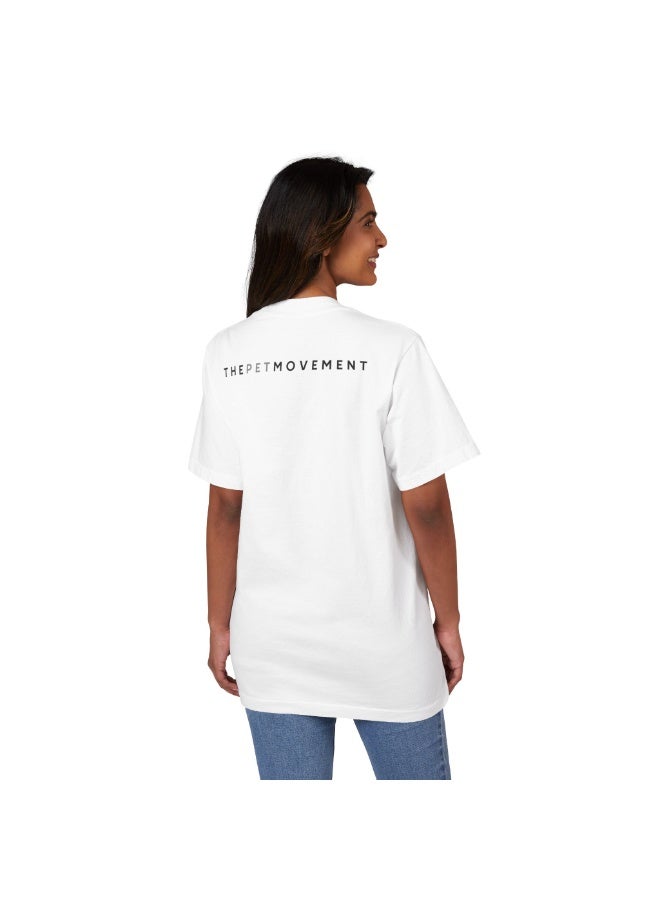 The Pet Movement Cotton Shirt | Relaxed Fit | Crew Neck | Heavy Duty Fabric | Soft, Breathable Fabric, Everyday, all season, Trendy| T-shirt | Pet Lover,  Cat My Food White Shirt - Image 4