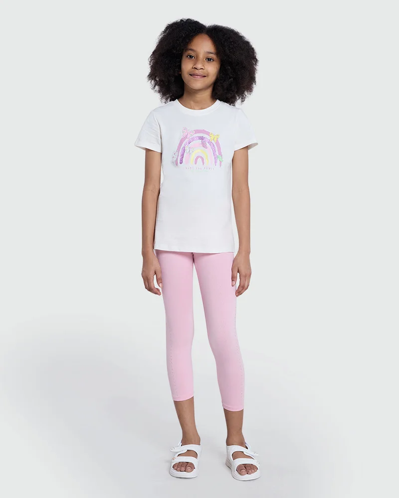 Ovs 3/4 Length Leggings In Tickled Pink