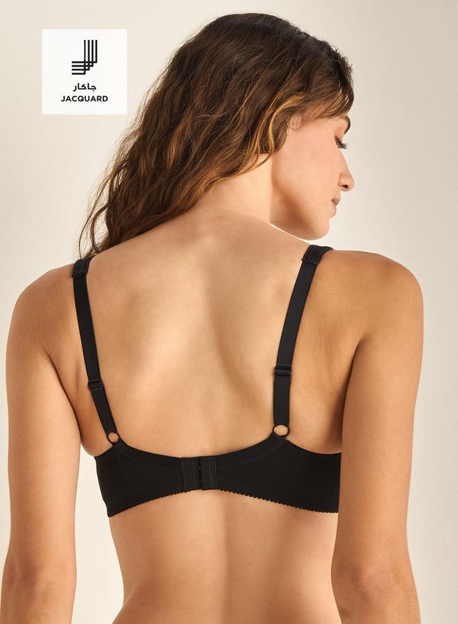 Splash FAV Jacquard Textured Non Wired Soft Bra with Adjustable Straps - Image 2