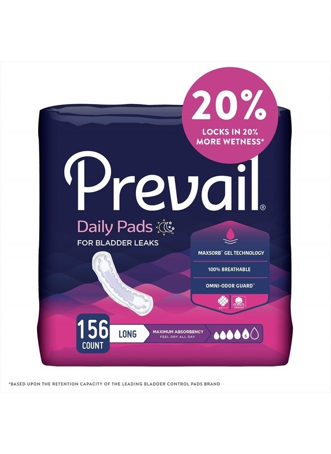 Prevail Incontinence Bladder Control Pads for Women, Maximum Absorbency, Long Length, 39 Count (Pack of 4)  - Image 4