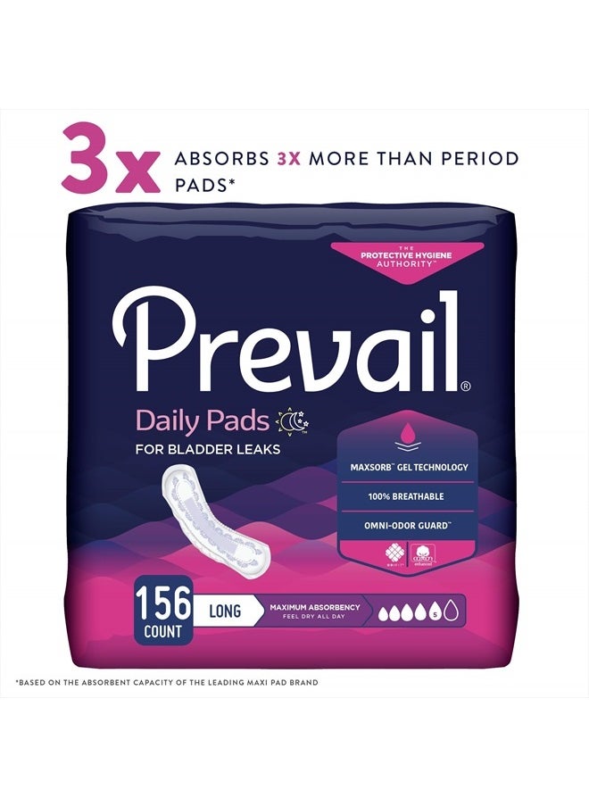 Prevail Incontinence Bladder Control Pads for Women, Maximum Absorbency, Long Length, 39 Count (Pack of 4)  - Image 3
