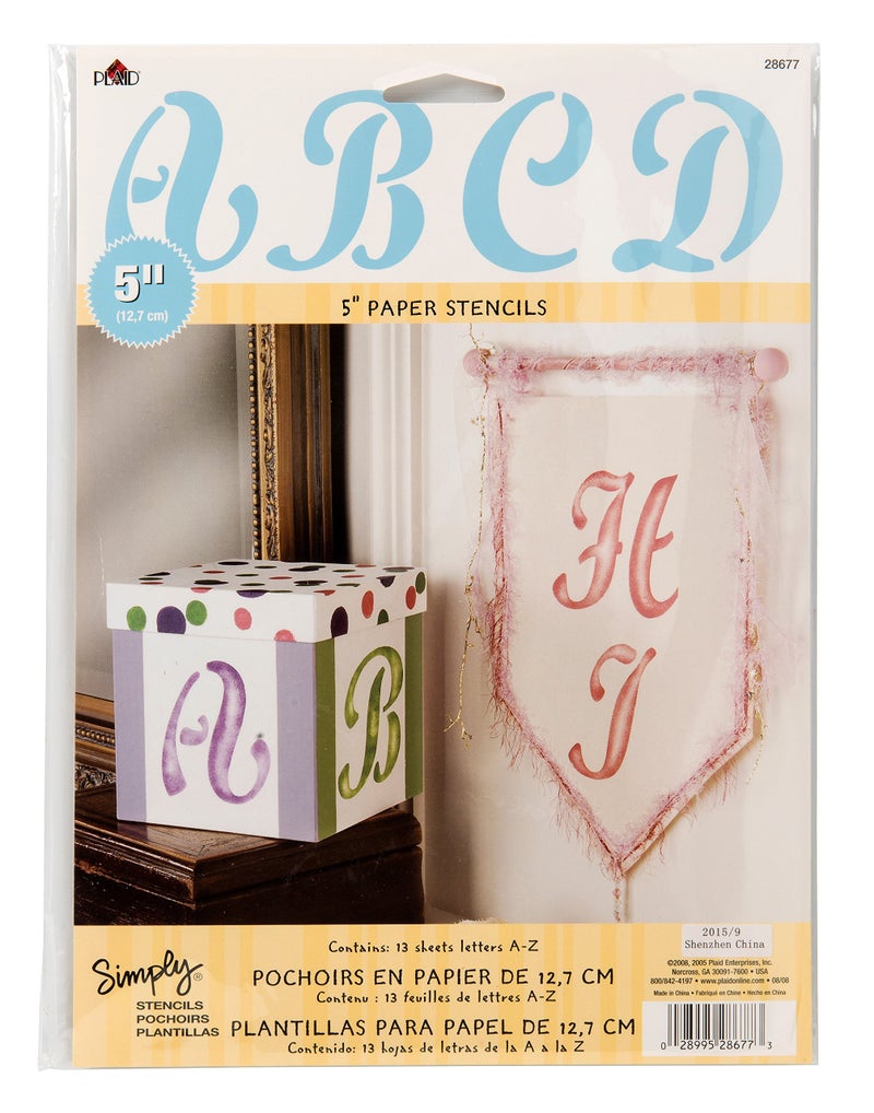 Plaid Letter Stencil Value Pack (5-Inch), 28677 Cursive Upper Case - Image 5