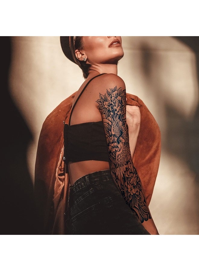 Aresvns Semi Permanent Sleeve Tattoo for Men and women, Realistic Temporary Tattoos Japanese Full Arm Waterproof Long-Lasting 2-3 Weeks Christmas Gift