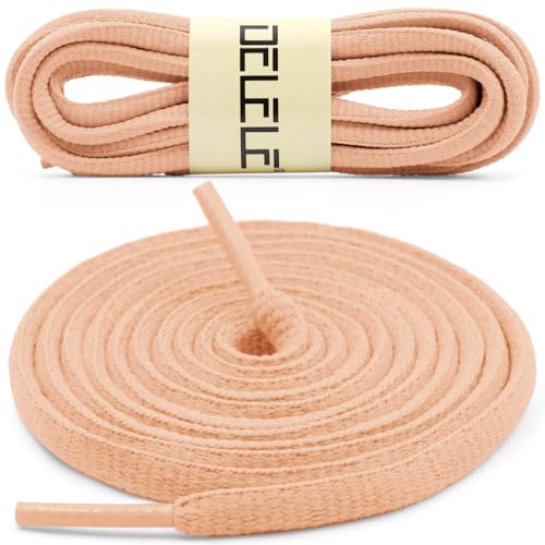 DELELE 2Pair Oval Shoes laces 42 Colors Half Round 1/4" Athletic ShoeLaces for Sport/Running Shoes Shoe Strings Light Orange -45 inch - Image 2