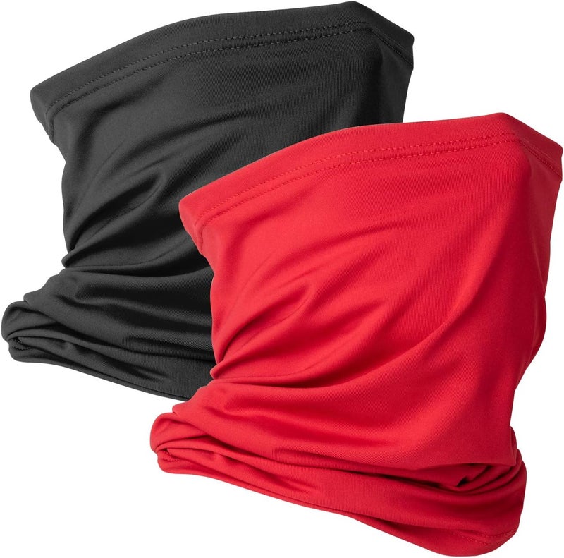 VULKIT 2 Pack Neck Gaiter Face Mask Scarf Reusable Bandanas Tube UV Protection Balaclava Outdoor Sport for Men and Women - Image 1
