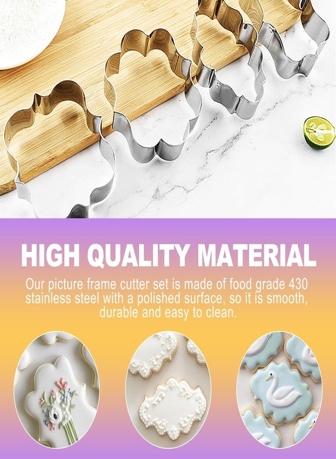 ZeriLion 10 Pcs Plaque Frame Cookie Cutters Set Stainless Steel Geometric Shape Cutters for Sugar Cookies Fondant Biscuit Baking - Image 3