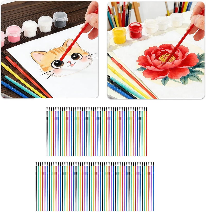 100Pieces Painting Brushes for Art Watercolor Pen with Vibranted Colors and Easy to Grip Creative Drawing Pen - Image 2