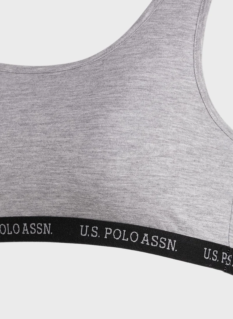 U.S. Polo Assn. Bustier Short Set- Racer Back